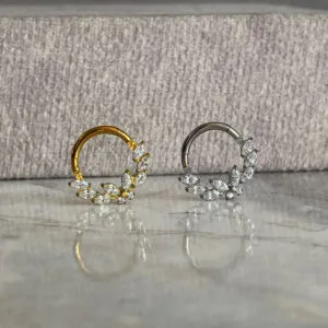 Aro clicker mariposa titanio, joyería para piercings de Kalon