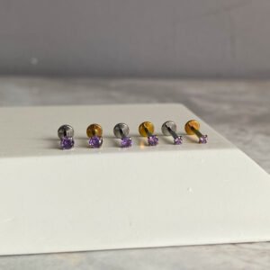 Labret con circón purpura Titanio