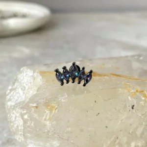 Labret con cinco Pétalos Negro