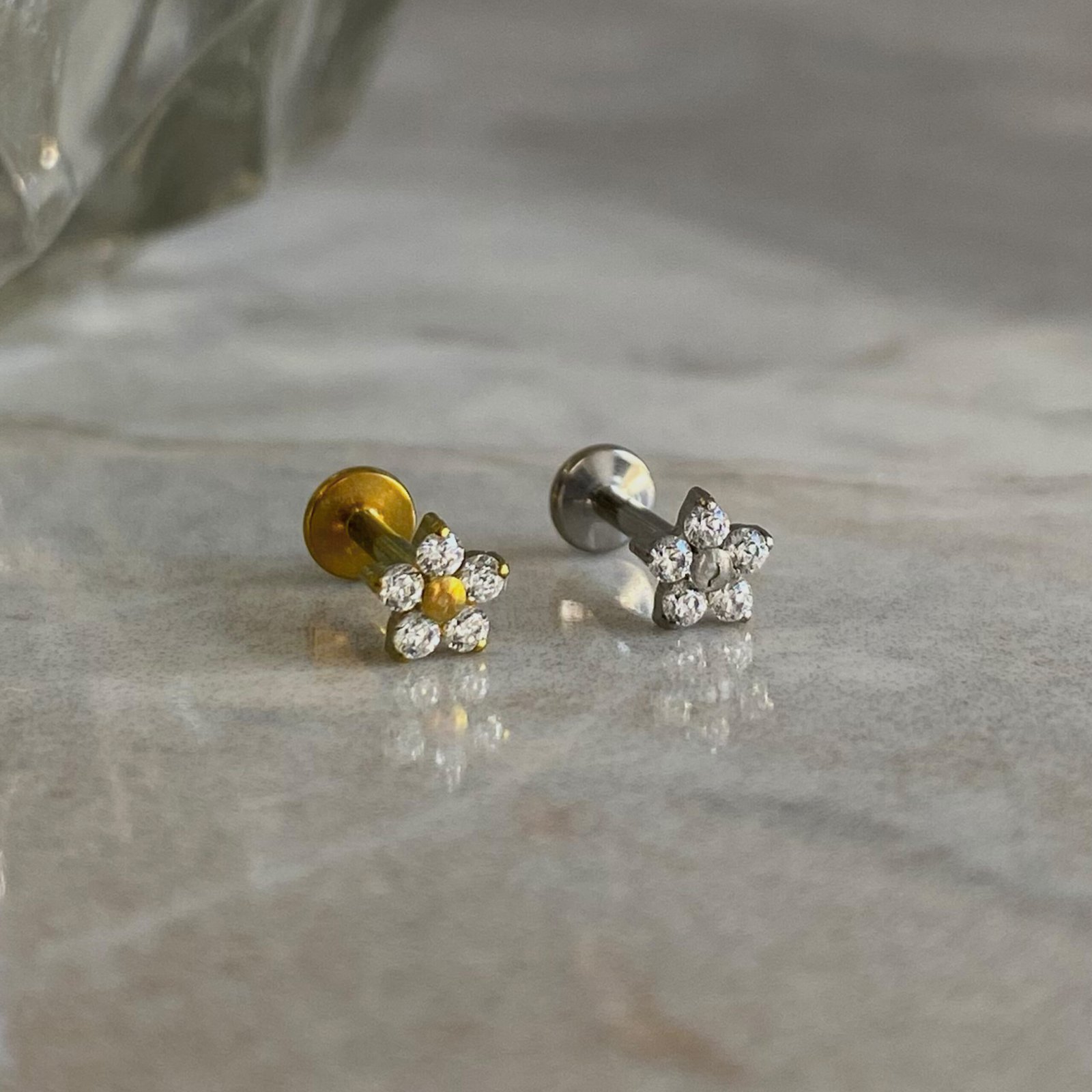 Labret flor Titanio