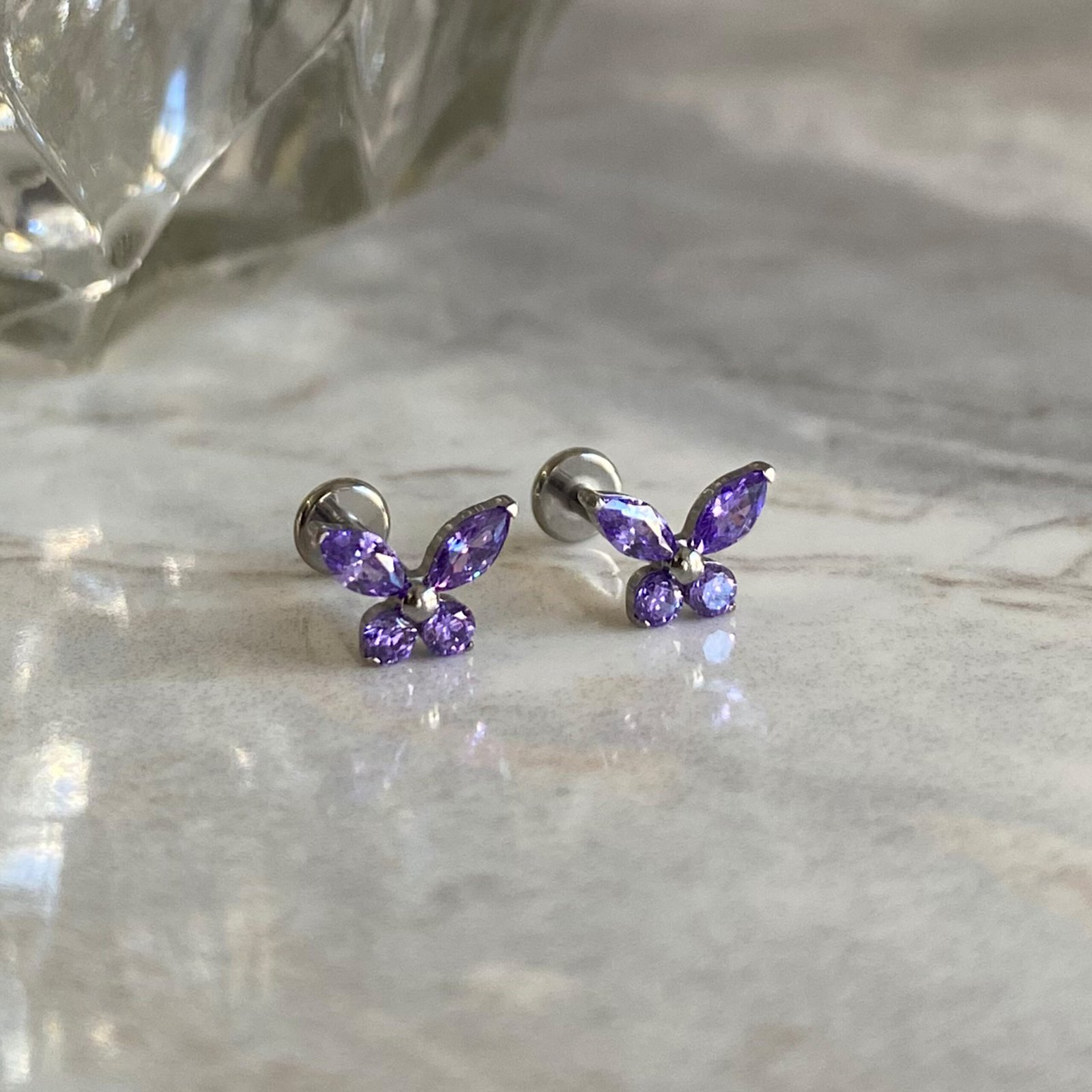 Labret Mariposa grande Titanio - Image 3