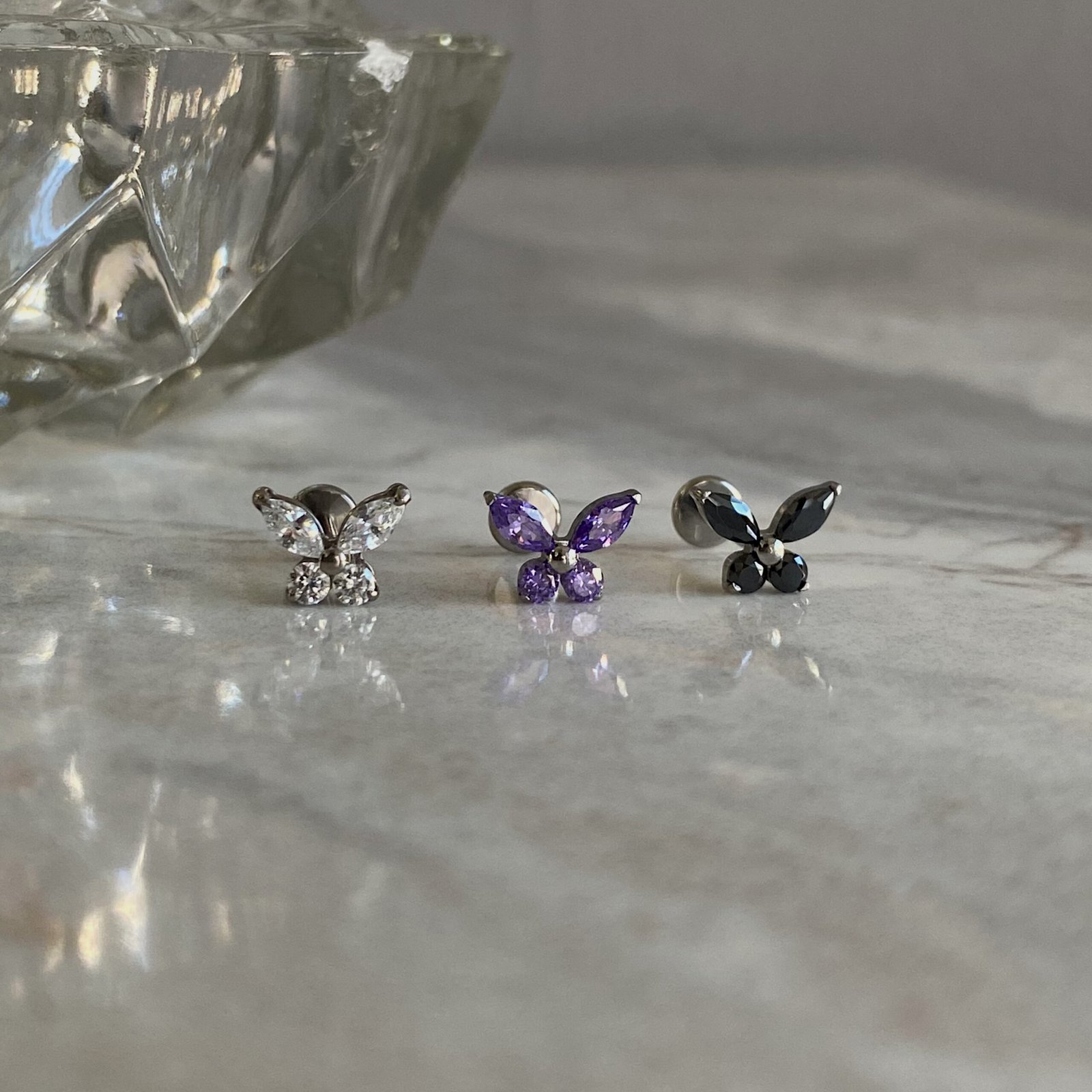 Labret Mariposa grande Titanio
