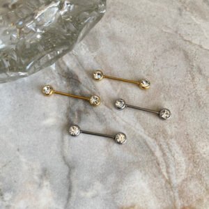 Nipples circón clasico Acero