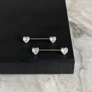 Nipples Corazon Titanio, joyería Kalon para piercing de nipple