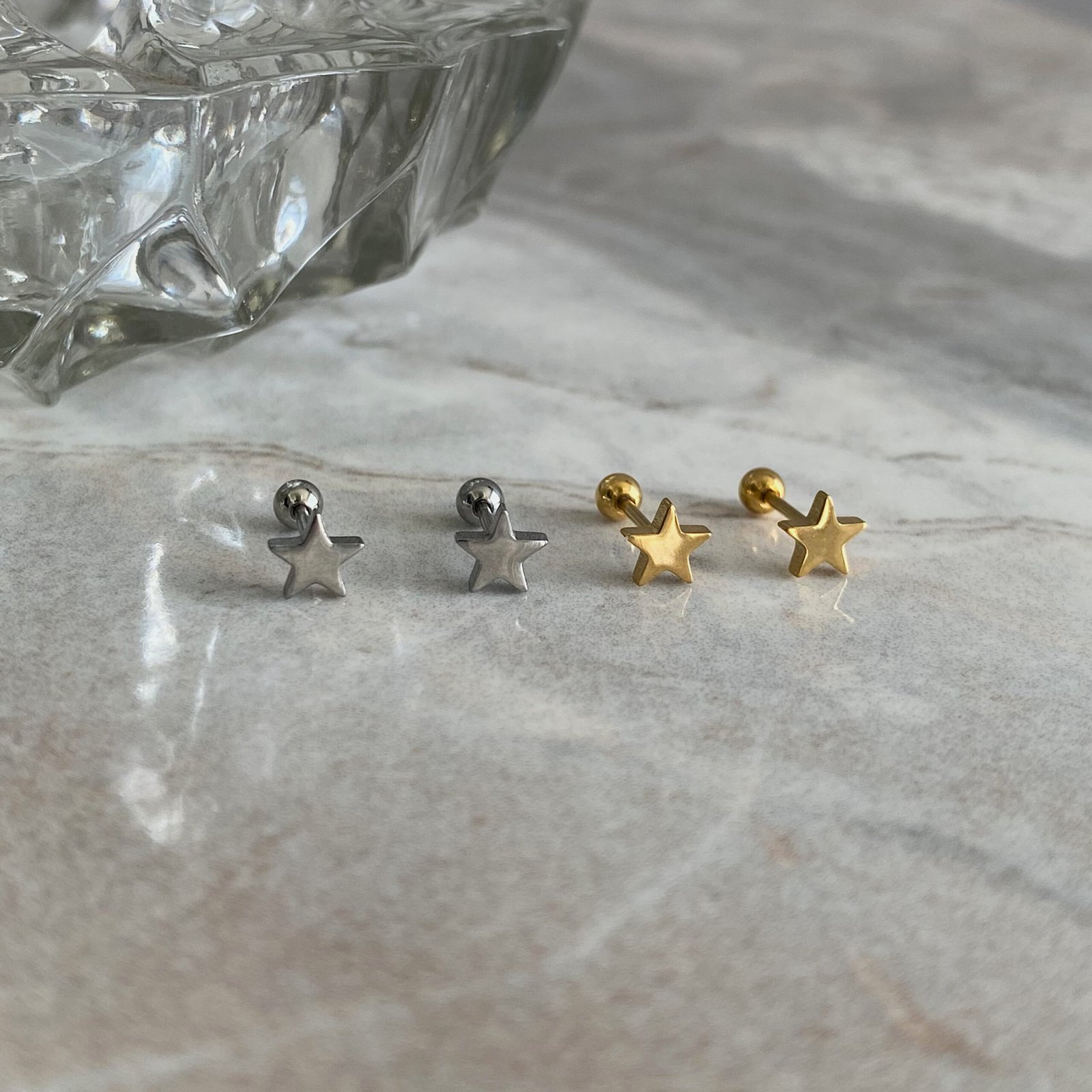 Piercing estrella acero