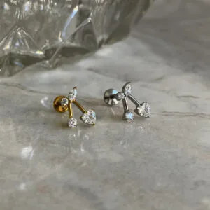 Labret Cerezas Titanio, joyería para piercings de Kalon