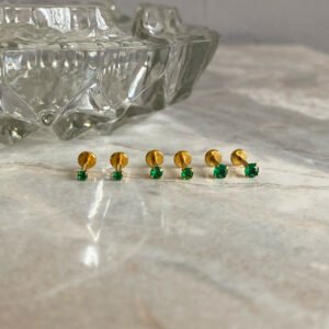Labret circon verde Acero